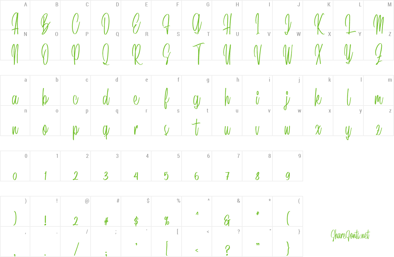 Font Darita Script preview